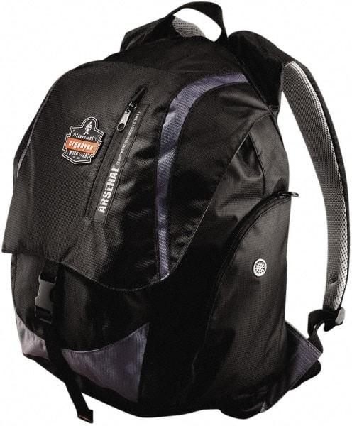 Ergodyne - 4 Pocket, 3600 Cubic Inch, Polyester Back Pack - 15 Inch Wide x 12 Inch Deep x 20 Inch High, Black, Model No. 5143 - Benchmark Tooling