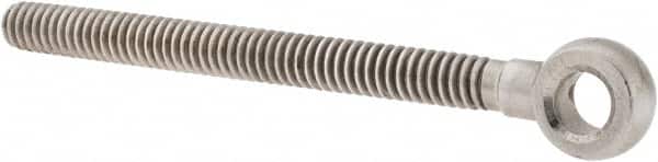 Gibraltar - 1/4-20, External Male Thread, Stainless Steel, Eye Hole Head, Rod End - Uncoated, 1/4" Shank Diam, 3" Hole Center to End, Grade 304, 2-1/2" Thread Length - Benchmark Tooling