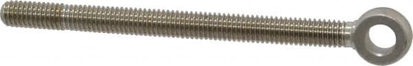 Gibraltar - 3/8-16, External Male Thread, Stainless Steel, Eye Hole Head, Rod End - Uncoated, 3/8" Shank Diam, 5" Hole Center to End, Grade 304, 4-1/2" Thread Length - Benchmark Tooling