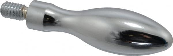 Gibraltar - 5/16-18 Threaded Stem, Fixed Handwheel & Machine Handle - Carbon Steel Bulb Shape Handle, 9/16" Long Carbon Steel Stem, 2-5/8" Handle Length, 3-3/16" OAL - Benchmark Tooling