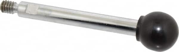 Gibraltar - 1/4-20 Stem, 3/4" Knob Diam, 5/16" Shaft Diam, Gear Lever Arm with Ball Knob - 3/8" Thread Length, 3.1" Handle Length, Steel Shaft, Phenolic Knob - Benchmark Tooling