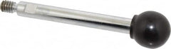 Gibraltar - 1/4-20 Stem, 3/4" Knob Diam, 5/16" Shaft Diam, Gear Lever Arm with Ball Knob - 3/8" Thread Length, 3.1" Handle Length, Steel Shaft, Phenolic Knob - Benchmark Tooling