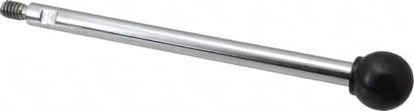 Gibraltar - 1/4-20 Stem, 3/4" Knob Diam, 0.31" Shaft Diam, Gear Lever Arm with Ball Knob - 3/8" Thread Length, 5.2" Handle Length, Steel Shaft, Phenolic Knob - Benchmark Tooling