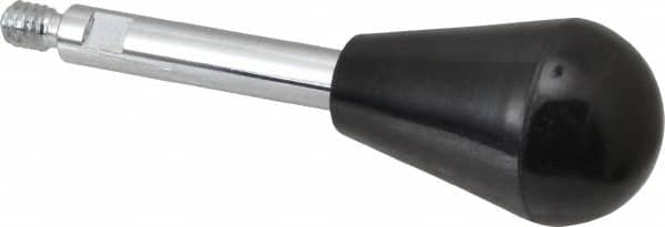 Gibraltar - 1/4-20 Stem, 1" Knob Diam, 0.31" Shaft Diam, Gear Lever Arm with Oval Knob - 3/8" Thread Length, 3.2" Handle Length, Steel Shaft, Phenolic Knob - Benchmark Tooling