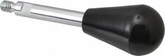 Gibraltar - 1/4-20 Stem, 1" Knob Diam, 0.31" Shaft Diam, Gear Lever Arm with Oval Knob - 3/8" Thread Length, 3.2" Handle Length, Steel Shaft, Phenolic Knob - Benchmark Tooling