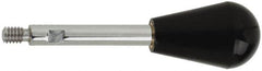 Gibraltar - 1/4-20 Stem, 1" Knob Diam, 0.31" Shaft Diam, Gear Lever Arm with Oval Knob - 3/8" Thread Length, 3.4" Handle Length, Steel Shaft, Phenolic Knob - Benchmark Tooling