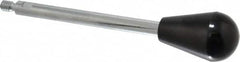 Gibraltar - 1/4-20 Stem, 1" Knob Diam, 0.31" Shaft Diam, Gear Lever Arm with Oval Knob - 3/8" Thread Length, 4.9" Handle Length, Steel Shaft, Phenolic Knob - Benchmark Tooling