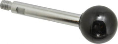 Gibraltar - 3/8-16 Stem, 1-3/8" Knob Diam, 1/2" Shaft Diam, Gear Lever Arm with Ball Knob - 1/2" Thread Length, 3.8" Handle Length, Steel Shaft, Phenolic Knob - Benchmark Tooling