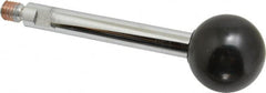 Gibraltar - 3/8-16 Stem, 1-3/8" Knob Diam, 0.47" Shaft Diam, Gear Lever Arm with Ball Knob - 1/2" Thread Length, 4.3" Handle Length, Steel Shaft, Phenolic Knob - Benchmark Tooling