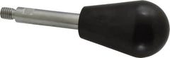 Gibraltar - 3/8-16 Stem, 1-5/8" Knob Diam, 0.47" Shaft Diam, Gear Lever Arm with Oval Knob - 1/2" Thread Length, 4-1/2" Handle Length, Steel Shaft, Phenolic Knob - Benchmark Tooling
