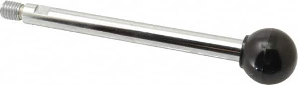 Gibraltar - 1/2-13 Stem, 1-3/8" Knob Diam, 0.55" Shaft Diam, Gear Lever Arm with Ball Knob - 5/8" Thread Length, 7" Handle Length, Steel Shaft, Phenolic Knob - Benchmark Tooling