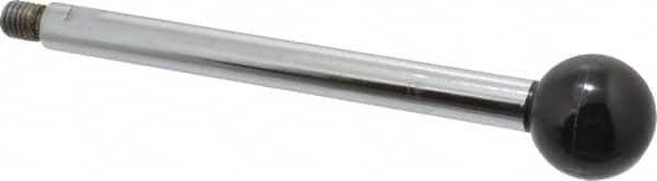 Gibraltar - 1/2-13 Stem, 1-1/2" Knob Diam, 5/8" Shaft Diam, Gear Lever Arm with Ball Knob - 5/8" Thread Length, 7.9" Handle Length, Steel Shaft, Phenolic Knob - Benchmark Tooling
