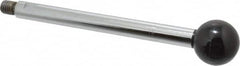 Gibraltar - 1/2-13 Stem, 1-1/2" Knob Diam, 5/8" Shaft Diam, Gear Lever Arm with Ball Knob - 5/8" Thread Length, 7.9" Handle Length, Steel Shaft, Phenolic Knob - Benchmark Tooling