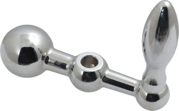 Gibraltar - 9/16" Hub Diam x 9/16" Hub Height Solid Crank Handle - 5/16" Reamed Bore, 1" Knob Diam, 2-9/16" High, 2-1/2" Center to Center, Steel - Benchmark Tooling