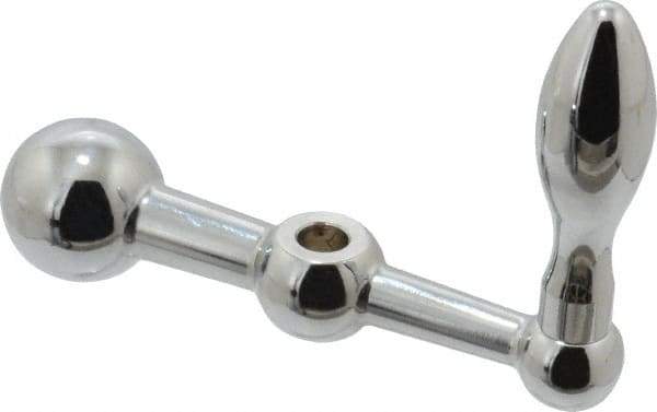 Gibraltar - 11/16" Hub Diam x 11/16" Hub Height Solid Crank Handle - 3/8" Reamed Bore, 1-1/4" Knob Diam, 3-1/4" High, 4" Center to Center, Steel - Benchmark Tooling