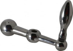 Gibraltar - 7/8" Hub Diam x 7/8" Hub Height Revolving Crank Handle - 1/2" Reamed Bore, 1-1/2" Knob Diam, 4-3/16" High, 5" Center to Center, Steel - Benchmark Tooling