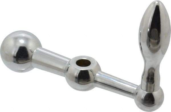 Gibraltar - 7/8" Hub Diam x 7/8" Hub Height Solid Crank Handle - 1/2" Reamed Bore, 1-1/2" Knob Diam, 3-15/16" High, 5" Center to Center, Steel - Benchmark Tooling