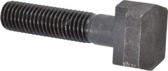 Gibraltar - 5/8-11, 2" Thread Length, 5/8" Slot Width, Black Oxide, Steel T Slot Bolt - 3" Length Under Head, Grade 5, 1-1/8" Head Width x 11/32" Head Height - Benchmark Tooling