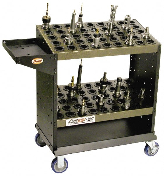 Huot - 90 Tool Capacity, HSK HSK63A Taper SuperScoot CNC Tool Cart - Benchmark Tooling