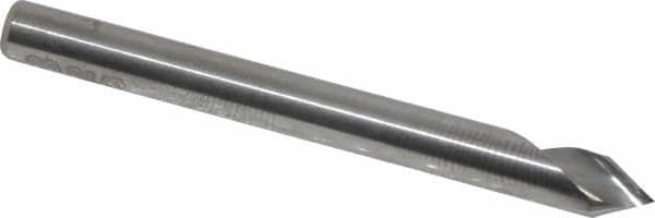 Hertel - 3/16" Head Diam, 3/16" Shank Diam, 1 Flute 60° Solid Carbide Countersink - Benchmark Tooling
