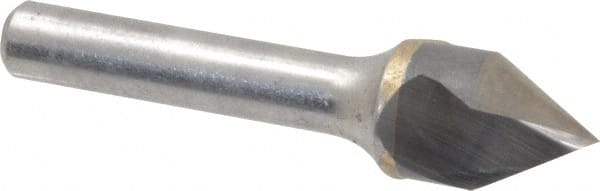 Hertel - 5/8" Head Diam, 3/8" Shank Diam, 1 Flute 60° Solid Carbide Countersink - Benchmark Tooling