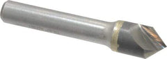 Hertel - 1/2" Head Diam, 3/8" Shank Diam, 1 Flute 82° Solid Carbide Countersink - Bright Finish, 2-1/2" OAL, Single End, Straight Shank, Right Hand Cut - Benchmark Tooling