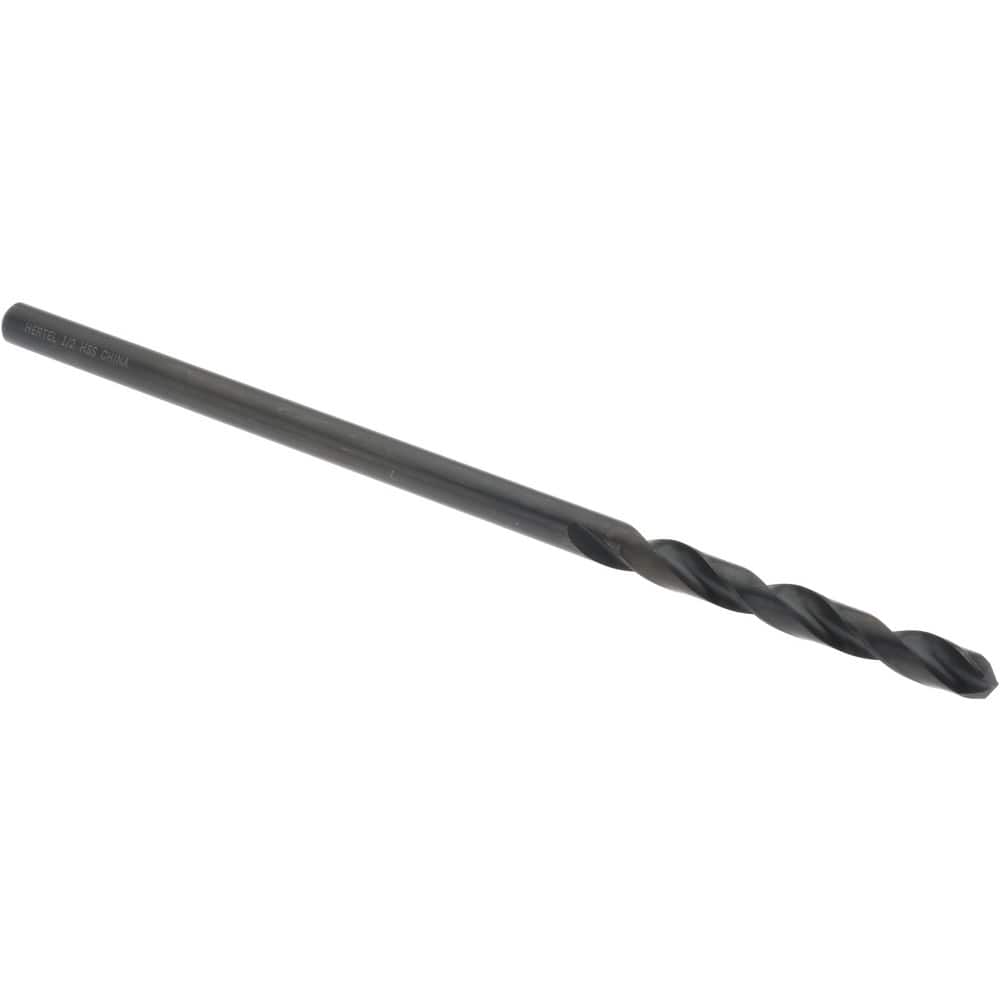 1/2″ Diam 4-1/2″ Flute Length 135° High Speed Steel Aircraft Extension Drill Oxide Finish, Straight-Cylindrical Shank, Split Point, Self-Centering