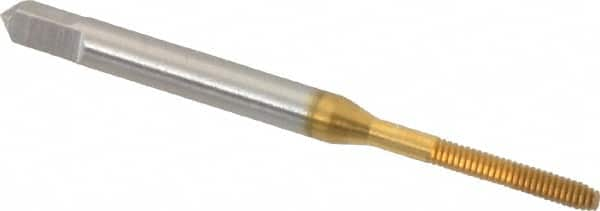 Hertel - #2-56 UNC H2 Thread Limit Bottoming Thread Forming Tap - High Speed Steel, TiN Finish, 1-3/4" OAL - Benchmark Tooling