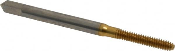 Hertel - #4-40 UNC H3 Thread Limit Bottoming Thread Forming Tap - High Speed Steel, TiN Finish, 1-7/8" OAL - Benchmark Tooling