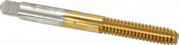 Hertel - 1/4-20 UNC H4 Thread Limit Bottoming Thread Forming Tap - High Speed Steel, TiN Finish, 2-1/2" OAL - Benchmark Tooling