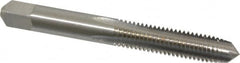 Hertel - M8x1.25 Metric Coarse 6H 4 Flute Bright Finish High Speed Steel Straight Flute Standard Hand Tap - Plug, Right Hand Thread, 2-23/32" OAL, D5 Limit - Exact Industrial Supply