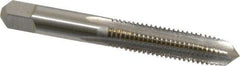 Hertel - M10x1.50 Metric Coarse 6H 4 Flute Bright Finish High Speed Steel Straight Flute Standard Hand Tap - Plug, Right Hand Thread, 2-15/16" OAL, D6 Limit - Exact Industrial Supply