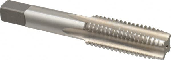 Hertel - M18x2.50 Metric Coarse 4 Flute Bright Finish High Speed Steel Straight Flute Standard Hand Tap - Plug, Right Hand Thread, 4-1/32" OAL, D7 Limit - Exact Industrial Supply