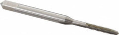 Hertel - #2-56 UNC 2B 2 Flute Bright Finish High Speed Steel Straight Flute Standard Hand Tap - Plug, Right Hand Thread, 1-3/4" OAL, H2 Limit - Exact Industrial Supply