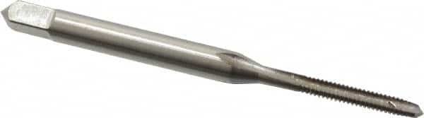 Hertel - #2-56 UNC 2B 3 Flute Bright Finish High Speed Steel Straight Flute Standard Hand Tap - Plug, Right Hand Thread, 1-3/4" OAL, H2 Limit - Exact Industrial Supply