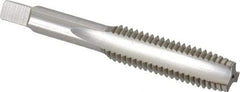 Hertel - 1/2-13 UNC 3B 3 Flute Bright Finish High Speed Steel Straight Flute Standard Hand Tap - Plug, Right Hand Thread, 3-3/8" OAL, H3 Limit - Exact Industrial Supply