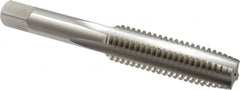 Hertel - 1/2-13 UNC 2B 4 Flute Bright Finish High Speed Steel Straight Flute Standard Hand Tap - Plug, Right Hand Thread, 3-3/8" OAL, H5 Limit - Exact Industrial Supply