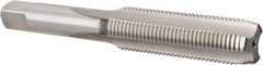 Hertel - 1/2-20 UNF 3B 3 Flute Bright Finish High Speed Steel Straight Flute Standard Hand Tap - Plug, Right Hand Thread, 3-3/8" OAL, H3 Limit - Exact Industrial Supply
