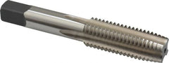 Hertel - 11/16-11 UNS 4 Flute Bright Finish High Speed Steel Straight Flute Standard Hand Tap - Plug, Right Hand Thread, 4-1/32" OAL, H3 Limit - Exact Industrial Supply