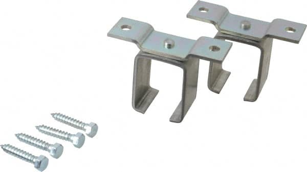 National Mfg. - 300 Lb Capacity, Galvanized, Single Ceiling Box Rail Bracket - 4-7/8" Long, 3-1/2" High, 1-1/2" Wide - Benchmark Tooling