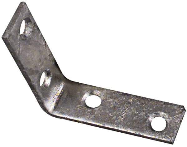 National Mfg. - 2-1/2" Long x 5/8" Wide, Steel, Corner Brace - Hot-Dipped Galvanized - Benchmark Tooling