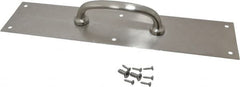 National Mfg. - 15" Long x 3-1/2" Wide, Aluminum Door Pull Plate - Aluminum Finish, 6" Grip Length - Benchmark Tooling