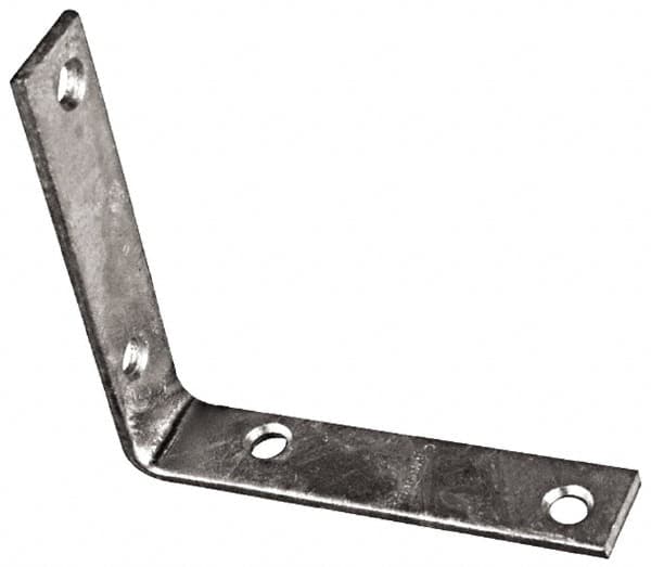 National Mfg. - 3-1/2" Long x 3/4" Wide, Steel, Corner Brace - Hot-Dipped Galvanized - Benchmark Tooling