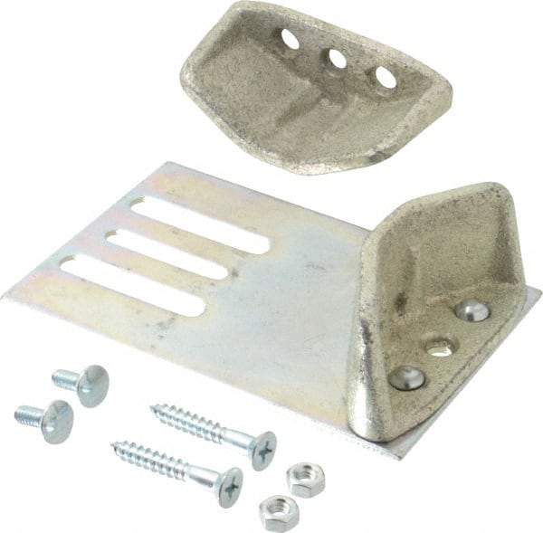 National Mfg. - 1 Panel, Commercial Zinc Plated Steel Floor Guide - Up to 3" Door Thickness - Benchmark Tooling