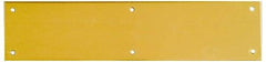 National Mfg. - 3-1/2" Wide x 15" OAL Solid Brass Push Plate - Solid Steel Finish - Benchmark Tooling