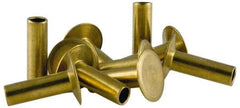 RivetKing - 0.1 to 0.17" Hole Diam, Countersunk Head, Zinc Plated Steel, Semi Tubular Rivet - 3/8 Head Diam, 3/8" Length Under Head, 150° Countersunk Head, 9/64 Body Diam - Benchmark Tooling