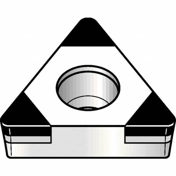 Kennametal - TCGW21.52 MT Grade KBH20 PCBN Turning Insert - Nano-Composite Finish, 60° Triangle, 1/4" Inscr Circle, 3/32" Thick, 1/32" Corner Radius - Benchmark Tooling