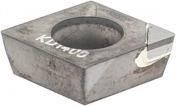 Kennametal - CPGW32.51 F Grade KD1400 Polycrystalline Diamond (PCD) Turning Insert - 80° Diamond, 3/8" Inscr Circle, 5/32" Thick, 1/64" Corner Radius - Benchmark Tooling