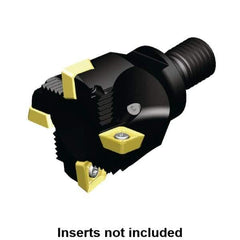 Kennametal - 1-1/2" Cut Diam, 0.433" Max Depth of Cut, Indexable Plunge End Mill - M16 Modular Connection, SD.T 43.. Insert Style, KTSZR Toolholder Style, Through Coolant - Benchmark Tooling