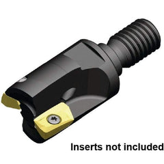 Kennametal - 5/8" Cut Diam, 1" OAL, Indexable Square Shoulder End Mill - M8 Modular Connection, 0° Lead Angle - Benchmark Tooling